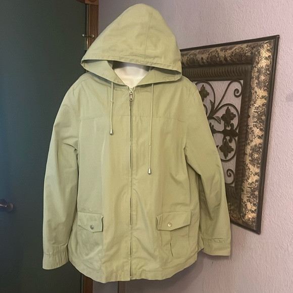 Alfred Dunner Hooded  zip up jacket Sz XL - light green - Picture 1 of 13